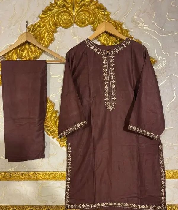 2pcs-stitched-suits-2-pcs-elegant-womens-stitched-embroidered-linen-shirt-and-trouser - 3.webp