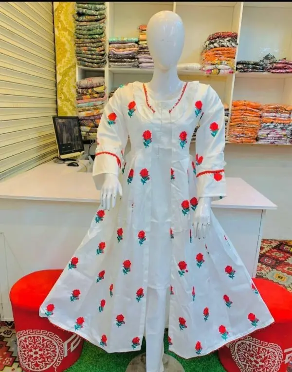 readymade-3pc-embroidered-gown-kataan-silk-dress-gown-style-for-girls - 5.webp