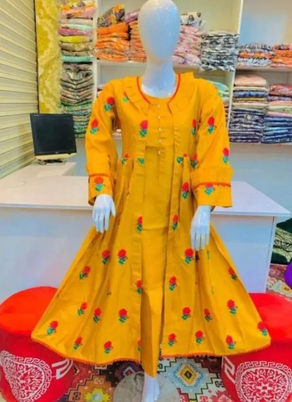 readymade-3pc-embroidered-gown-kataan-silk-dress-gown-style-for-girls - 7.webp