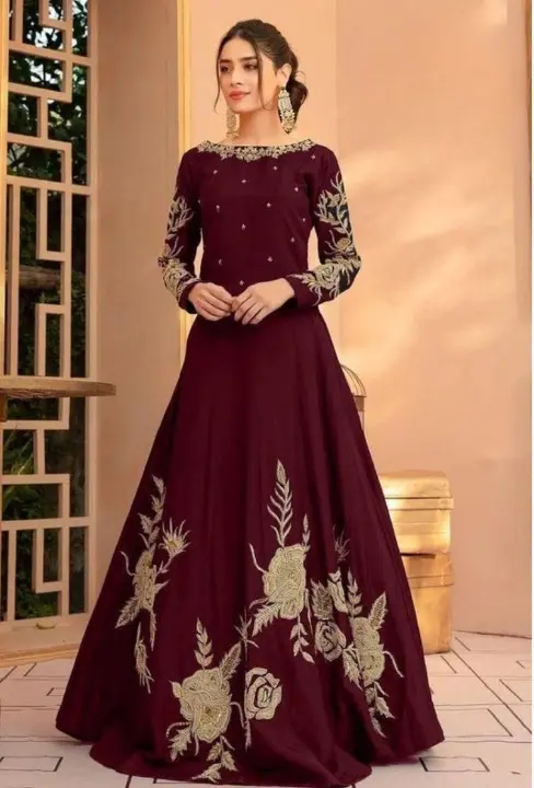 1-pc-embroidered-round-neck-silk-maxi - 3.webp