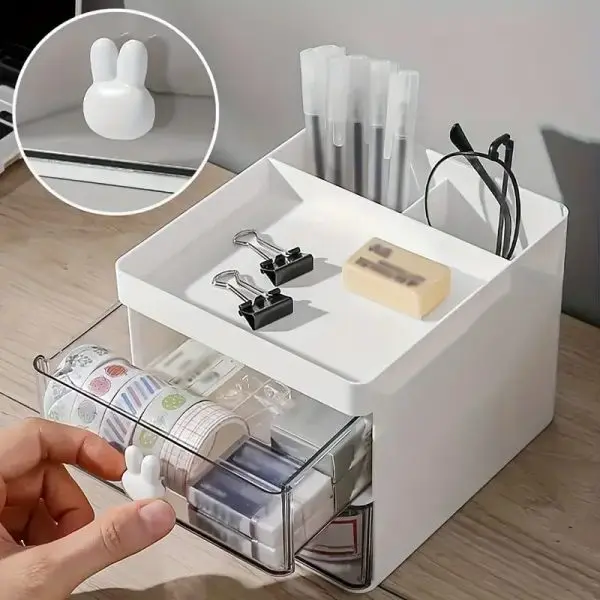 rabbit-handle-clear-desk-organizer-perfect-for-pen-makeup-and-jewellery-etc-random-color - 4.webp