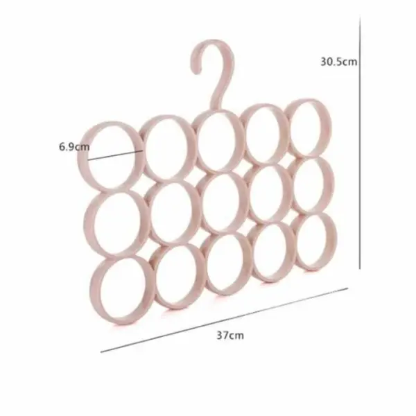 15-ring-hole-hanger-plastic-hanging-organizer-rack-scarf-holder-ties-shawls-ring-hanging-hanger-random-color - 7.webp