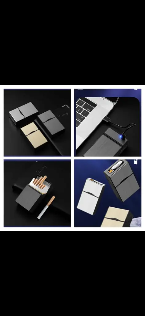 2-in-1-20-cigarette-case-with-rechargeable-usb-lighter-tungsten-flameless-electronic-lighter-portable-smoking-accessory-for-men-random-color - 2.webp
