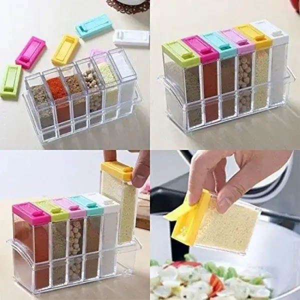 spice-jars-dispenser-masala-rack-easy-flow-storage-crystal-seasoning-box-multicolour-set-of-6 - 6.webp