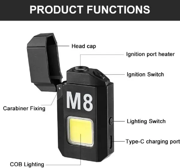 dh-001-cob-led-flashlight-with-lighters-dual-arc-pulse-flameless-lighter-type-c-rechargeable-lighter-work-light-mini-light-mens-gift-dual-arc-pulse-flameless-lighter-2 - 5.webp