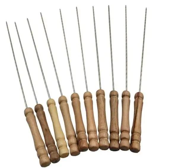 barbecue-skewers-set-stainless-steel-wood-handle-kabab-stick-bbq-kabob-sticks-pack-of-10 - 1.webp
