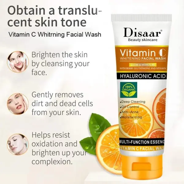 disaar-women-and-men-face-wash-natural-organic-vitamin-c-hyaluronic-acid-cleanser-whitening-face-wash-100g - 3.webp