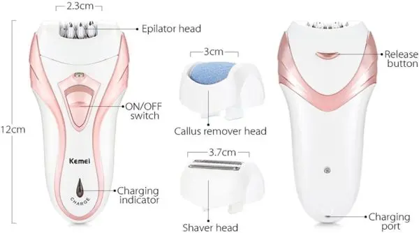kemei-3-in-1-rechargeable-hair-remover-kemei-callus-remover-with-extra-lady-epilator-and-shaving-head-3-in-1 - 7.webp