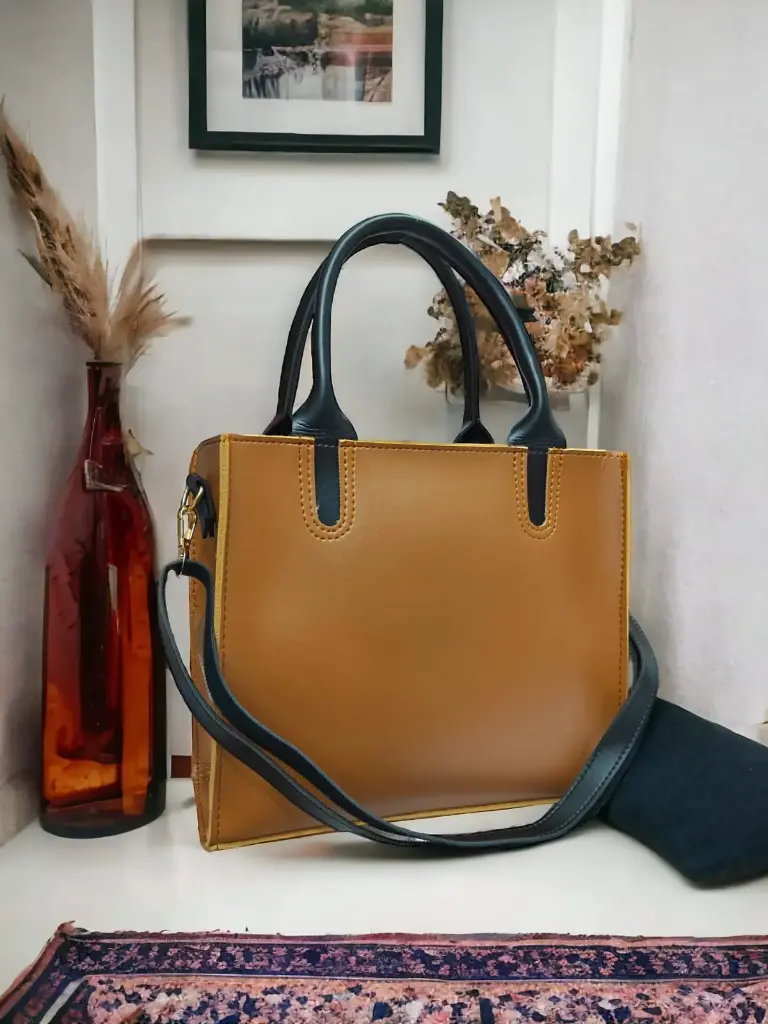 DUM DUM TOTE-LEATHER BROWN