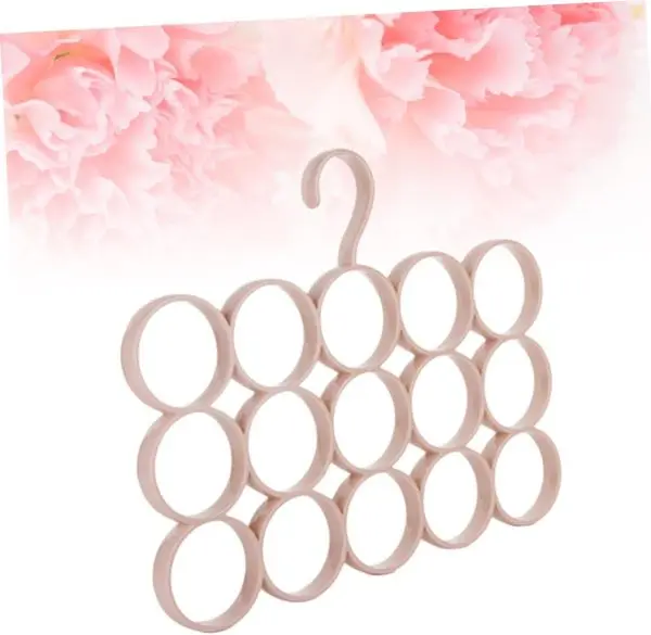 15 Ring Hole Hanger Plastic Hanging Organizer Rack Scarf Holder Ties, Shawls, Ring Hanging Hanger ( Random Color )