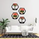 (3 Pcs Set ) Hexagon Shape 3d Wooden Wall Shelf | Wall Shelves For Home Decor Living Room / For Kids Room And Girls Room And For Gift Items