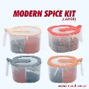 4 In 1 Modern Spice Kit, Partition Kitchen Seasoning Box, 4 Portions Spice Box With Free Spoon Modern Spice Kit – Spice Jar (random Color) ( Transparent)