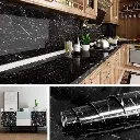 Self-adhesive Kitchen Marble Sheet- Waterproof Heat Resistant Sheet For Living Room, Bathroom, Kitchen Counter Tops Black Sheet
