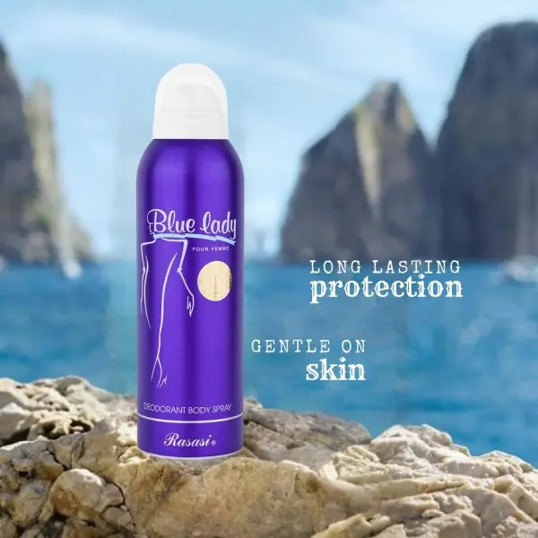 Rasasi Body Spray ( Blue Lady ) – 200ml Sensual And Bold Fragrance Premium Quality | Luxury Fragrance Body Spray For Women ( Original )
