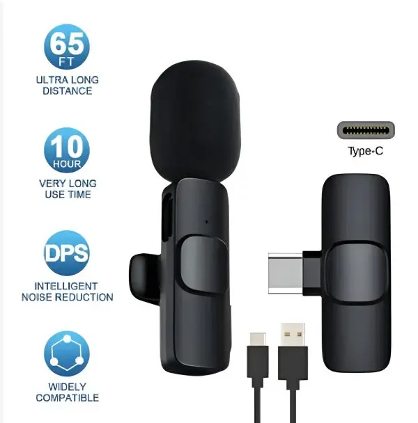 K8 Collar Wireless Microphone Type C Supported