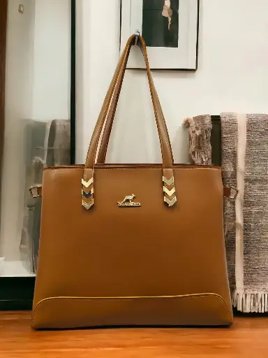 UNIVERSITY TOTE-LEATHER BROWN