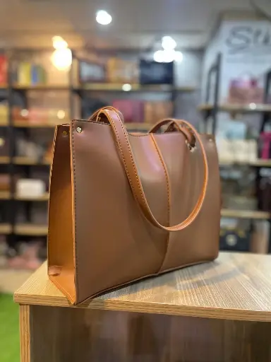 EYE TOTE-LEATHER BROWN