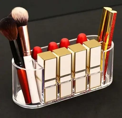 1 Pc Acrylic Transparent Makeup Organizer Storage Box Lipstick Makeup Brush Cosmetic Display Storage Rack Makeup Brush Organizer