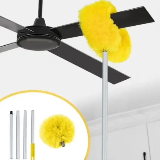 Fan Duster Ceiling Multi Purpose Duster Foldable Rod For Easy Ceiling Fan Cleaning