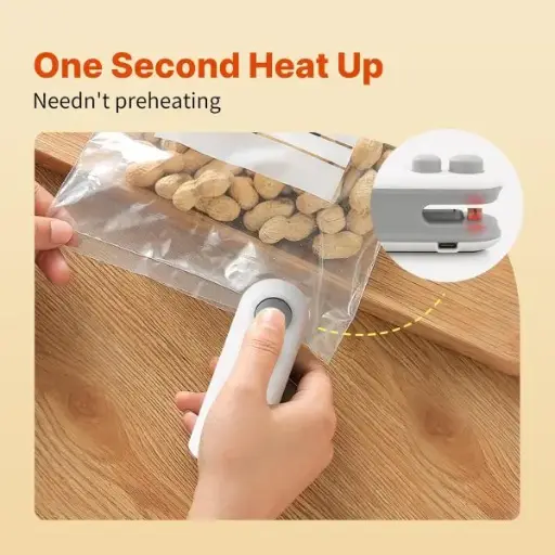 Heat Sealing Machine 2 In 1 Cutting And Sealer Usb Rechargeable Food Sealer Mini Sealer For Snack Storage Food Sealer For Chip Bags, Plastic Bags, Food Storage, Etc(random Color)
