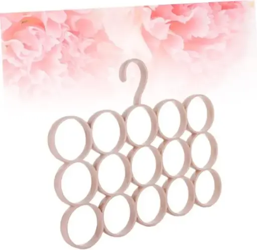 15 Ring Hole Hanger Plastic Hanging Organizer Rack Scarf Holder Ties, Shawls, Ring Hanging Hanger ( Random Color )