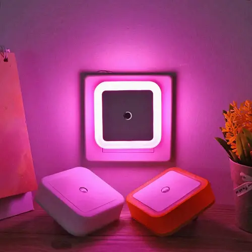 1 Pc Led Night Light, Plug In Led Wall Lamp With Dusk To Dawn Sensor, Auto On/off Night Lights-perfect For Bedroom, Children And Kid’s Room (pink Color)