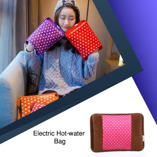 Electric Hot Water Bag Heat Pad (heat Bag) For Pain Relief Velvet Cloth Type Also Used For Hand Warmer – Multicolour