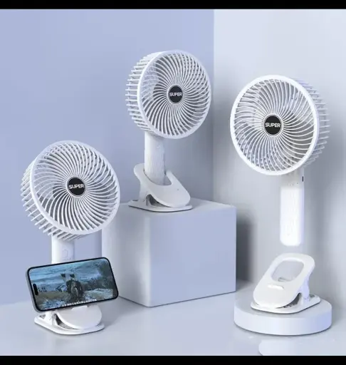 (nw00030)new Portable 3 Gears Rechargeable Desktop Fan Low Noise Air Cooling Handheld Clipped Circulator Table Fan Clip Fan Usb Rechargeable Desk Fan With Sturdy Clamp