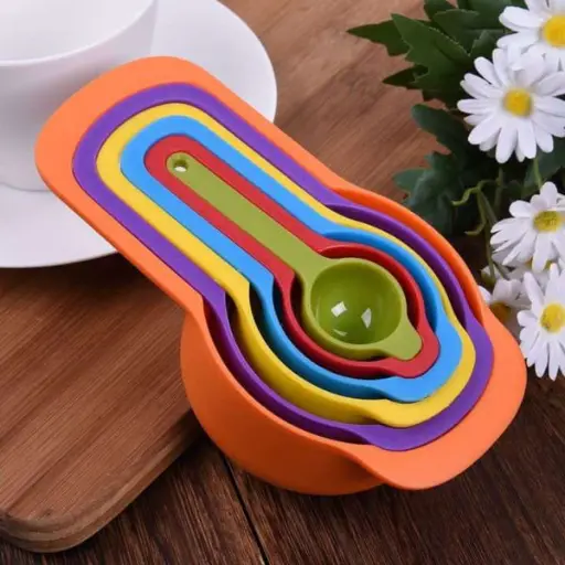 Measuring Cup And Spoon Set – 6pcs (random Colors)