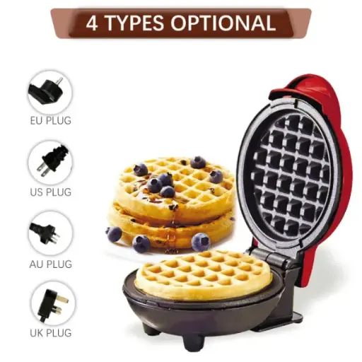 Mini Waffle Maker Breakfast Machine Non Stick Easy Clean (random Color )
