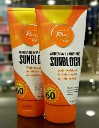 Rivaj Sunblock Whitening & Vanishing Spf60 Ideal For All Skin Types 100-ml