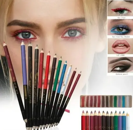 ( Pack Of 6 )2 In 1 Colors Eye Pencil Multipurpose Eye Pencil (random Color)