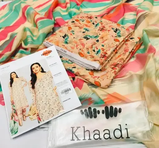 Khaadi Brand ✨ 3 Piece Digital Printed Lawn Unstitched Suit New Collection 2025 For Womens