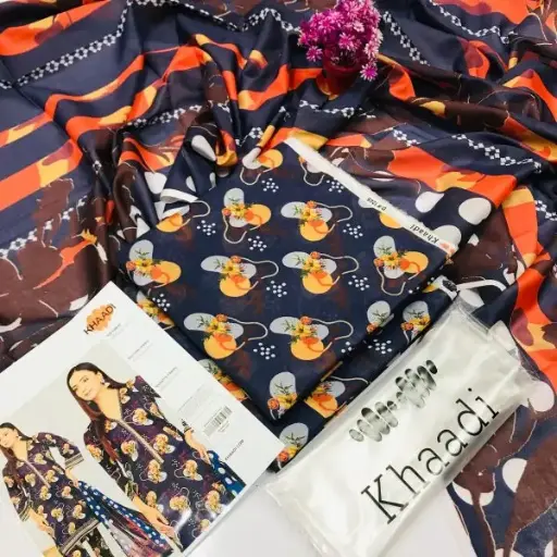 Khaadi Brand ✨ 3 Piece Digital Printed Lawn Unstitched Suit New Collection 2025 For Womens