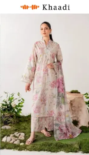 Khaadi Brand ✨ 3 Piece Digital Printed Lawn Unstitched Suit New Collection 2025 For Womens