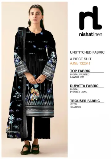 Nishat Linen 3 Piece Digital Printed Lawn Ladies Unstitched Suit New Collection