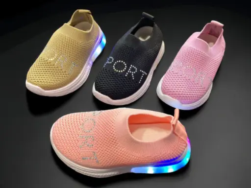 Baby Lighting Canvas Shoes With Lights For Kids | Premium Quality, Stylish & Comfortable Footwear ( Random Design )