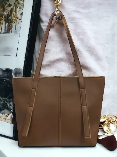APPLE TOTE-LEATHER BROWN