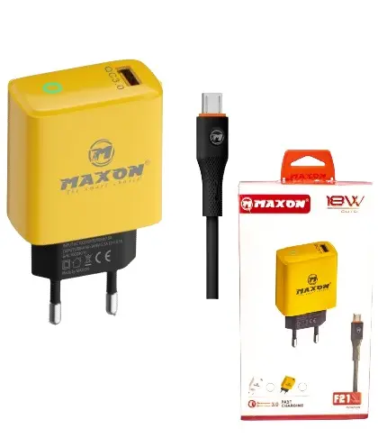 Maxon F21 Micro 18w Fast Charger Able,qc 3.0 Ideal For All Android Mobiles