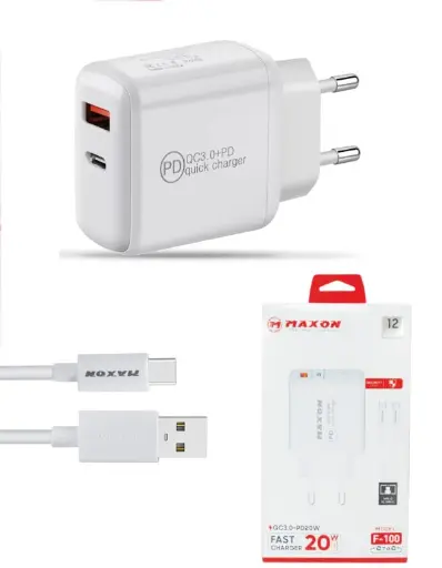 Maxon F-100 C To C 20w Android Fast Charger / Qc3.0 + Pd,20w, Fast Charger,c To C Your Devices Quickly And Efficiently