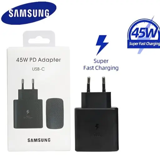 Samsung 45w Pd Super Fast Charger Adapter Type C Port A+ Quality – Travel Adapter (black)