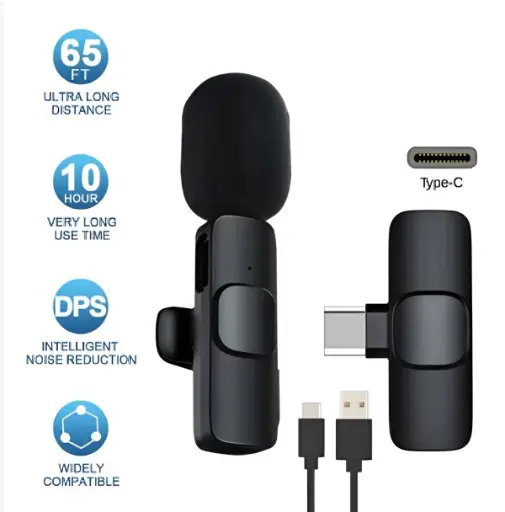 K8 Collar Wireless Microphone Type C Supported